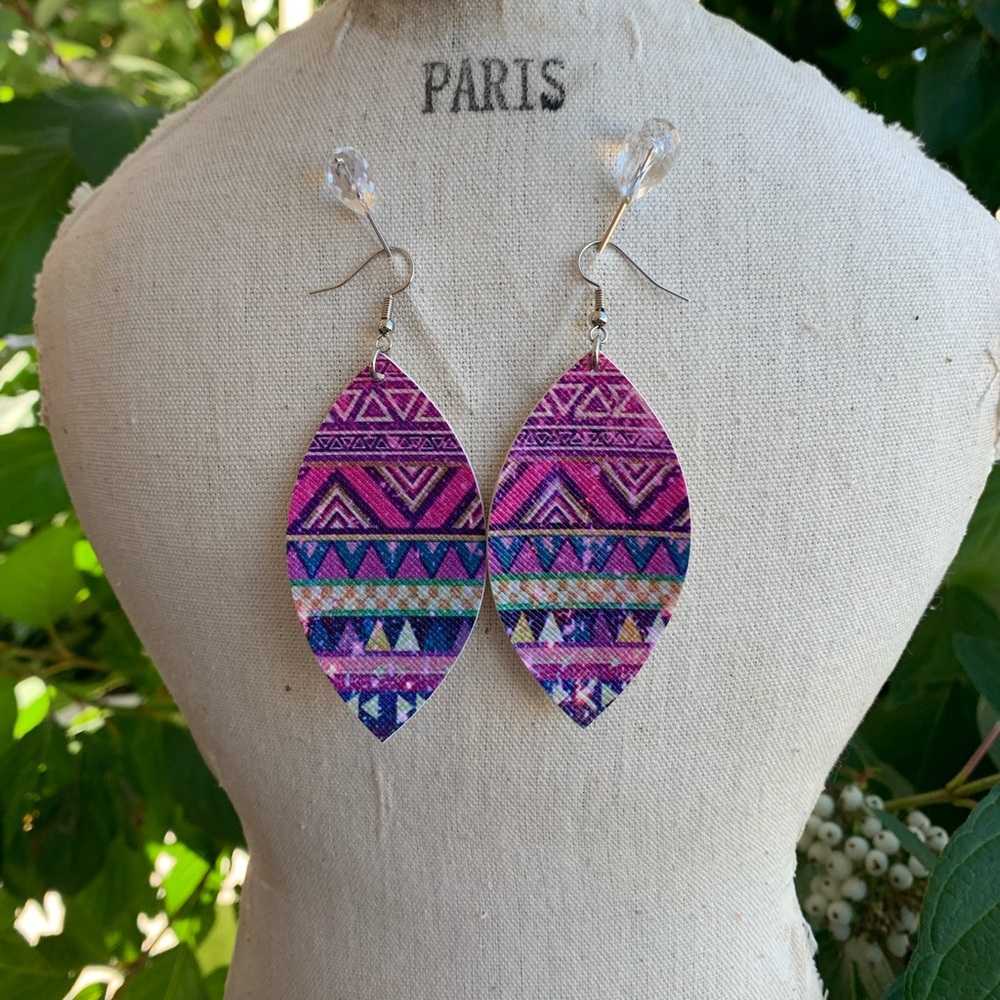 Boho Faux Leather Earrings